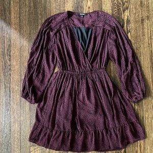 Madewell burgundy ruffle dress